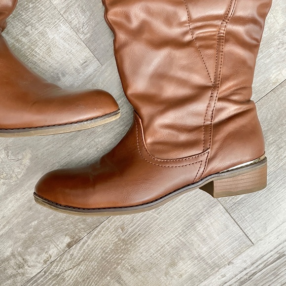 JustFab Raine wide calf riding boots faux leather - Picture 2 of 10